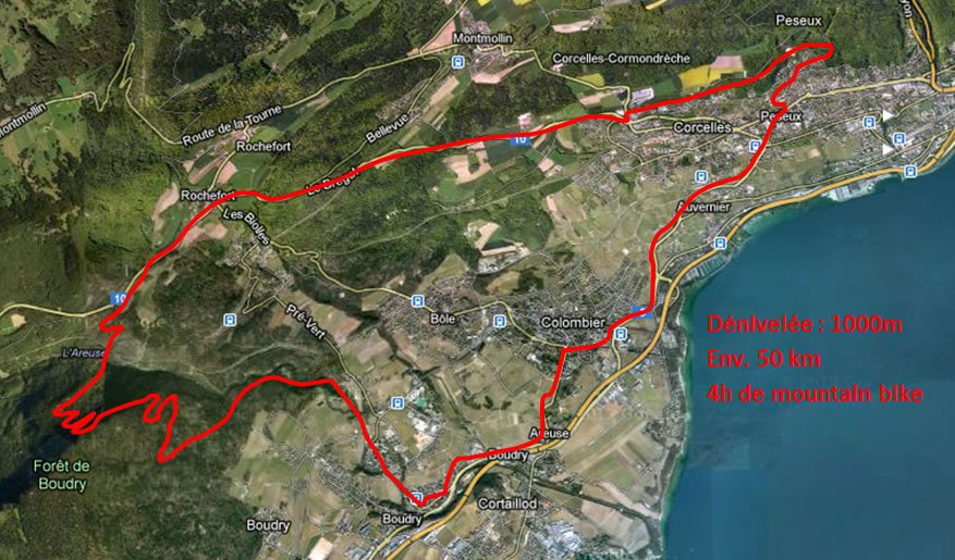 itinéraire sud par Boudry