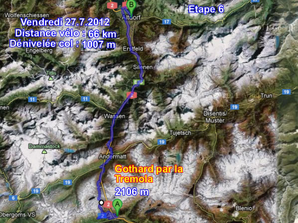 Itinéraire de l'étape 1