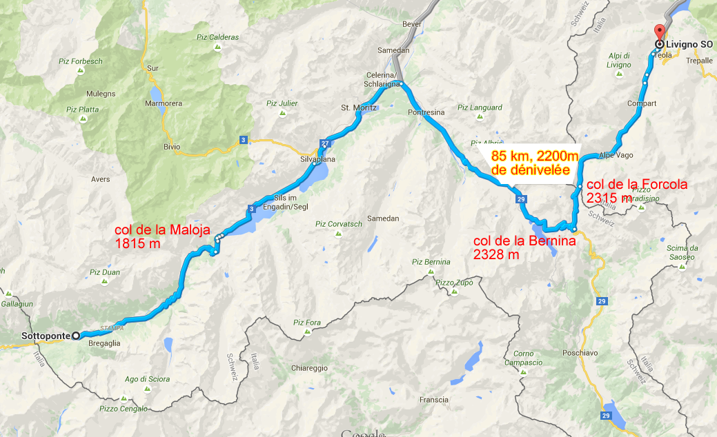 Itinéraire de l'étape 1