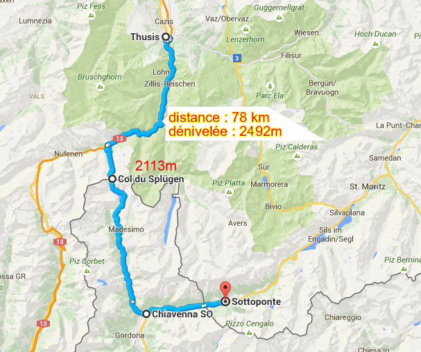 Itinéraire de l'étape 1