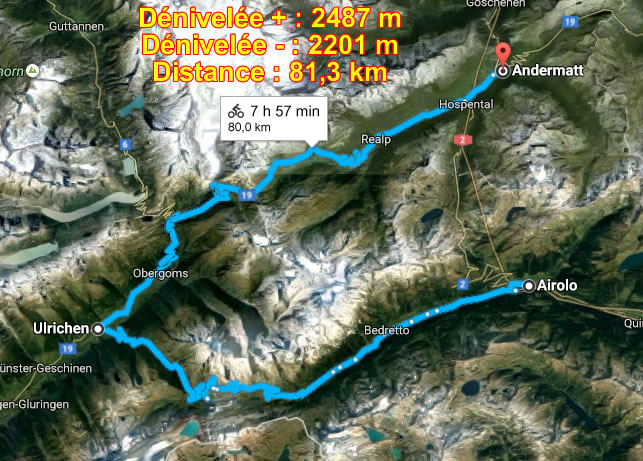 Itinéraire de l'étape 1